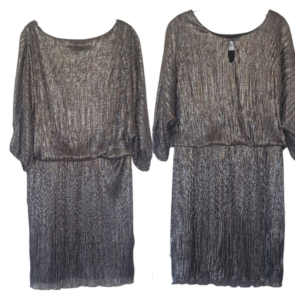 J. Taylor Gold Metallic Dress Size 16